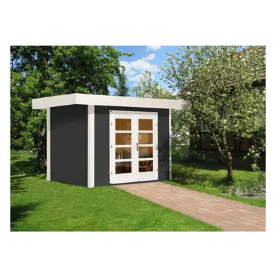 Weka Designový zahradní domek Komfort 126 Plus vel. 1 antracitová 295 x 210 cm