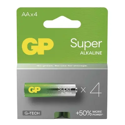 GP Alkalická baterie Super Alkaline AA (LR6), 4 ks