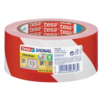 tesa Vyznačovací lepicí páska Signal Universal, červená/bílá, 66 m x 50 mm