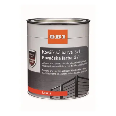 OBI Kovářská barva 3v1 antracitová lesklá 375 ml