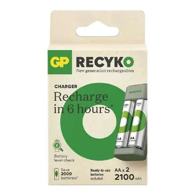 Nabíječka baterií GP Eco E221 + 2x AA ReCyko 2100