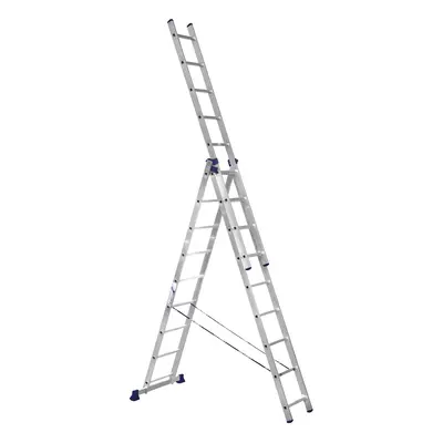 Alumet Trojdílný hliníkový žebřík H3 5309, 3 x 9 příček, max. 150 kg