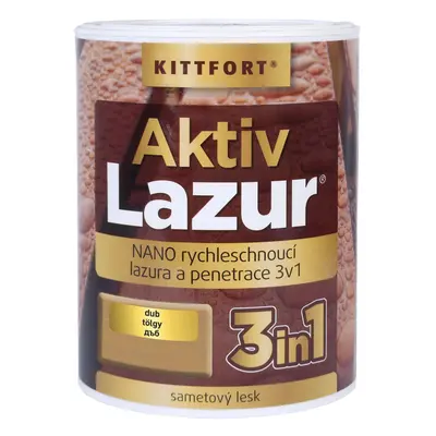 Kittfort Nano lazura na dřevo Aktivlazur dub, 750 ml