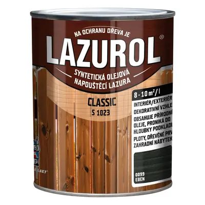 LAZUROL Lazura na dřevo CLASSIC S1023, 0099 eben 750 ml