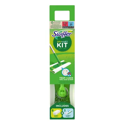 Swiffer Sweeper Startovací sada pro suchý i mokrý úklid (násada + 8 prachovek +