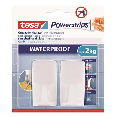 tesa Samolepicí háčky Powerstrips Waterproof, bílé, 2 ks