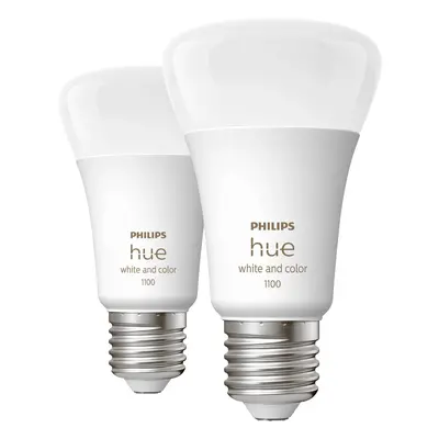 Philips Hue LED žárovka White&Color 1100 E27 11W 1055lm 2000-6500K 60x110mm 2ks