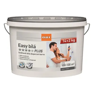 OBI Interiérová barva Easy Plus bílá matná 14 + 2 kg