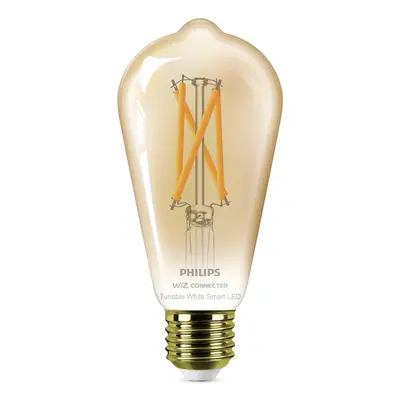 Philips Chytrá LED žárovka Filament E27 ST64, 7 W, 640 lm, 2000-5000K, jantarová