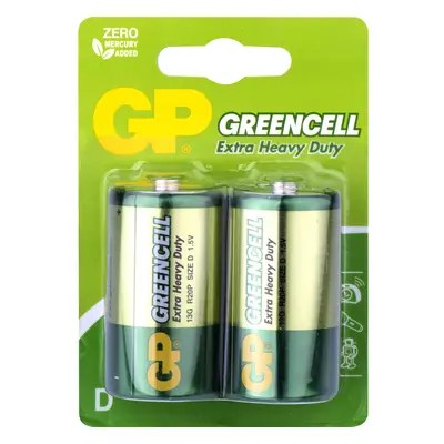 GP Baterie Greencell R20 (D), 2 ks