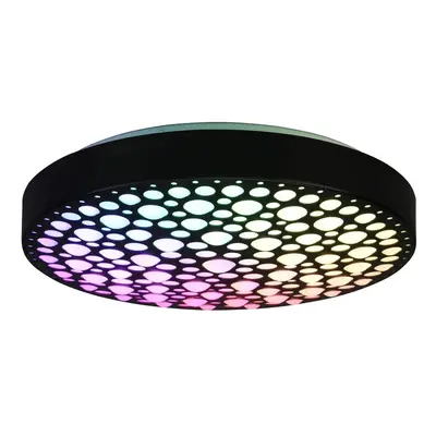 Reality Stropní LED svítidlo Chizu, 22 W, 2500 lm, RGBW, matná černá, pr. 40 cm