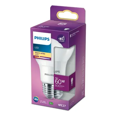 Philips Classic LED žárovka E27, 8 W, 806 lm, 2700 K