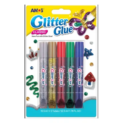 Amos Glitrové lepidlo se třpytkami 5 x 10,5 ml