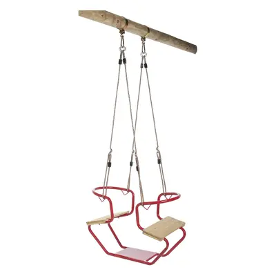 SwingKing Dvoumístná houpačka typu gondola pro kulatinu červená, 92 x 44 x 53 cm