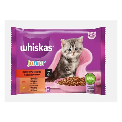 Whiskas Kapsička pro kočky Junior klasický výběr, 4 x 85 g