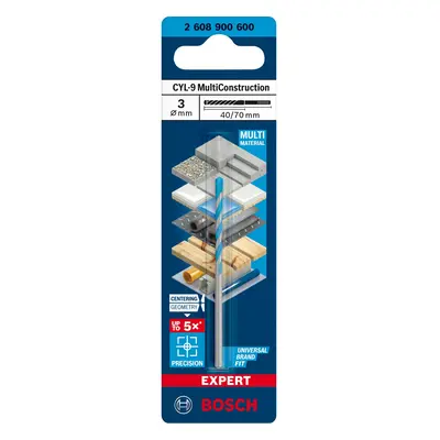 Bosch Víceúčelový vrták Expert CYL-9 MultiConstruction, pr. 3 x 40 x 70 mm