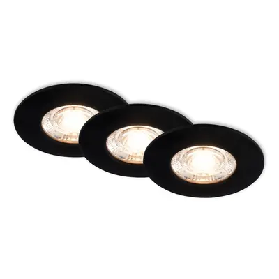 Briloner Vestavné bodové svítidlo LED 3,6W 350lm 3000K černé pr. 65 x 25 mm, 3ks