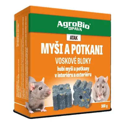 AgroBio OPAVA ATAK Myši a potkani voskové bloky 300 g