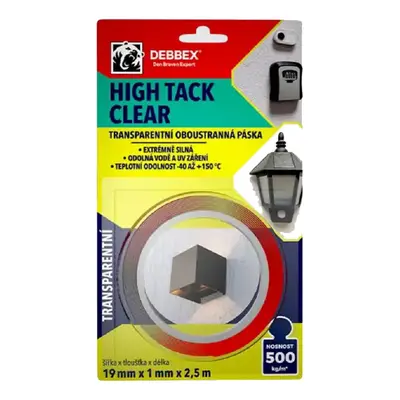 Den Braven Oboustranná páska HIGH TACK CLEAR transparentní 19 mm x 2,5 m