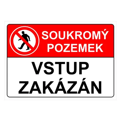 Tabulka Soukromý pozemek 200 mm x 150 mm