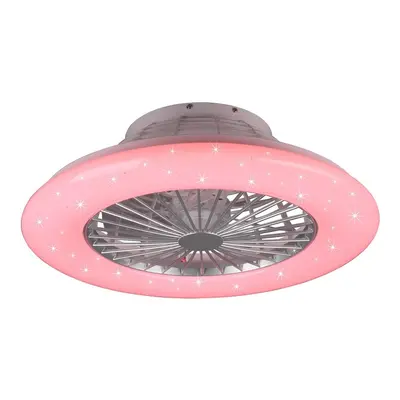 Reality Stropní LED svítidlo Stralsund s ventilátorem šedé, pr. 50 cm