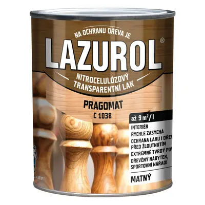 Lazurol Nitrocelulózový lak na dřevo Pragomat C1038 matný 750 ml