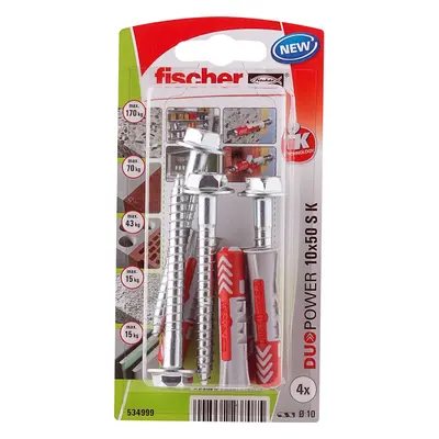 Fischer Hmoždinka DuoPower 10 x 50 S K NV, 4 ks