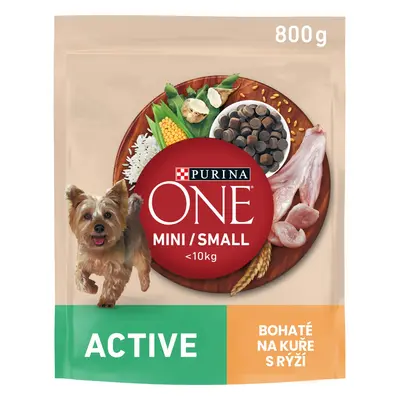 Purina One Granule Mini/Small Dog Active kuře s rýží 800 g