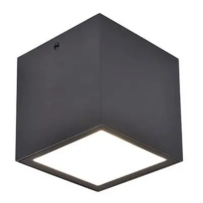 LUTEC LED stropní svítidlo GEMINI tm. šedé 6,9W 750lm 4000K IP65 85x85x85mm