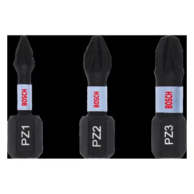 Bosch Sada šroubovacích nástavců Impact Control PZ1, PZ2, PZ3, 3 ks, 1/4", 25 mm