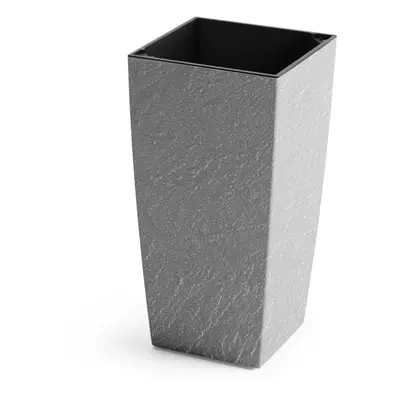 Plastkon Květináč Eliot Stone šedý 23,9 x 23,9 x 45,9 cm