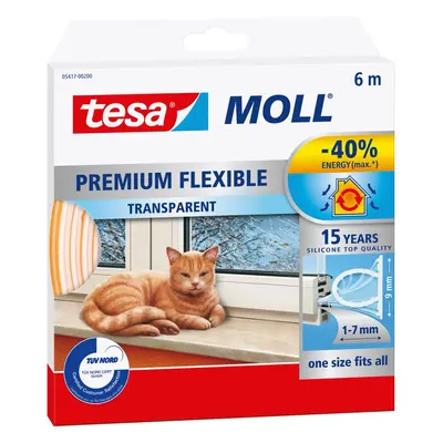 tesa Silikonové těsnění pro dveře a okna tesamoll Premium Flexible, bílá, 6 m