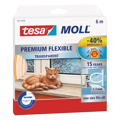 tesa Silikonové těsnění pro dveře a okna tesamoll Premium Flexible, transp., 6 m