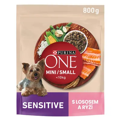 Purina One Granule Mini/Small Dog Sensitive losos s rýží 800 g