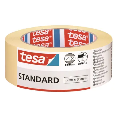 tesa Maskovací páska Standard, žlutá, 50 m x 38 mm