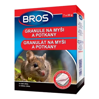 Bros Granule na myši a potkany Rodenticid 7 x 20 g