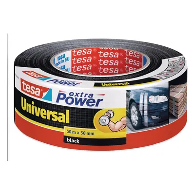 tesa Textilní opravná páska Extra Power Universal, černá, 50 m x 50 mm