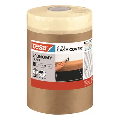 tesa Zakrývací papír s malířskou páskou Easy Cover Economy, 20 m x 15 cm