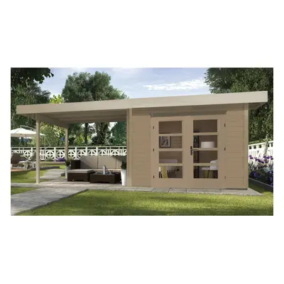 Weka Designový zahradní domek Komfort 126 Plus vel. 2 B přírodní 590 x 300 cm