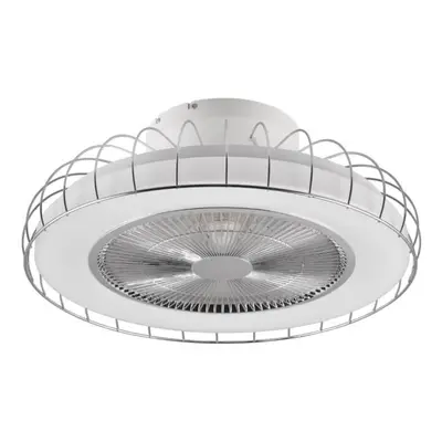 Reality Stropní LED svítidlo s ventilátorem Sandfjord, chrom, pr. 52 cm