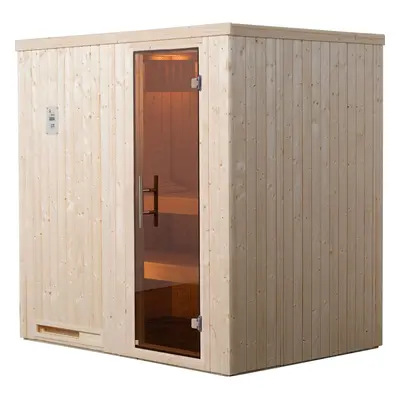 Weka Modulová sauna Halmstad skleněné dveře 194 cm x 144 cm x 199 cm