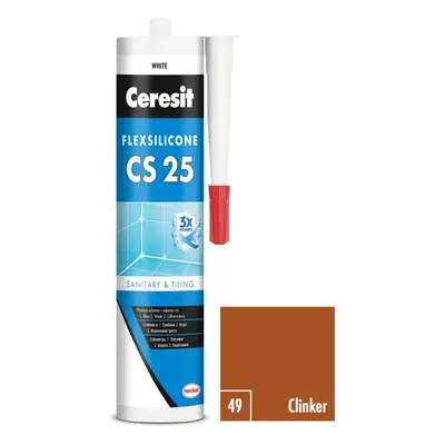 CERESIT CS 25 Sanitární silikon 49 Clinker 280 ml