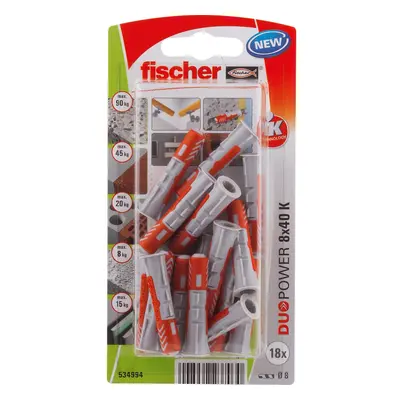 Fischer Hmoždinka DuoPower 8 x 40 K NV, 18 ks