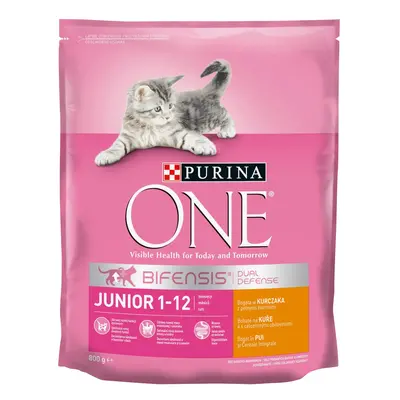 Purina One Granule pro koťata Junior s kuřetem a celozrnnými obilovinami 800 g