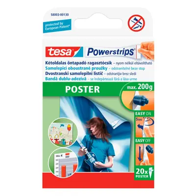 tesa Lepicí proužky na plakáty Powerstrips Poster, 20 ks