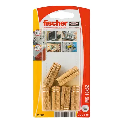 Fischer Mosazná hmoždinka MS 10 x 32 K NV, 6 ks