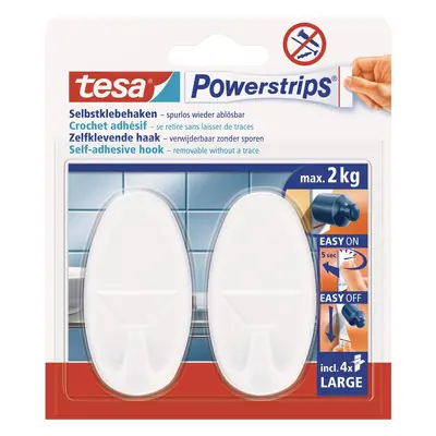 tesa Samolepicí háčky Powerstrips L velké oválné, bílá, 2 ks