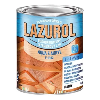 Lazurol Lak na dřevo matný Aqua S Akryl V1302 600 g