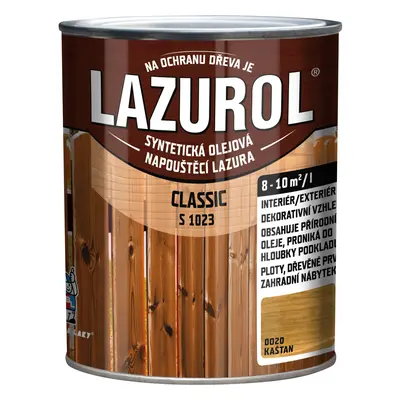 LAZUROL Lazura na dřevo CLASSIC S1023, 0020 kaštan 750 ml