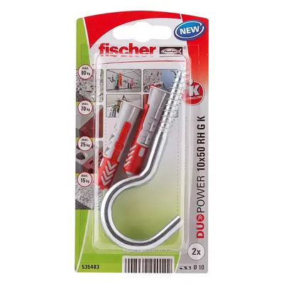 Fischer Hmoždinka DuoPower 10 x 50 RH G K NV se skobou, 2 ks